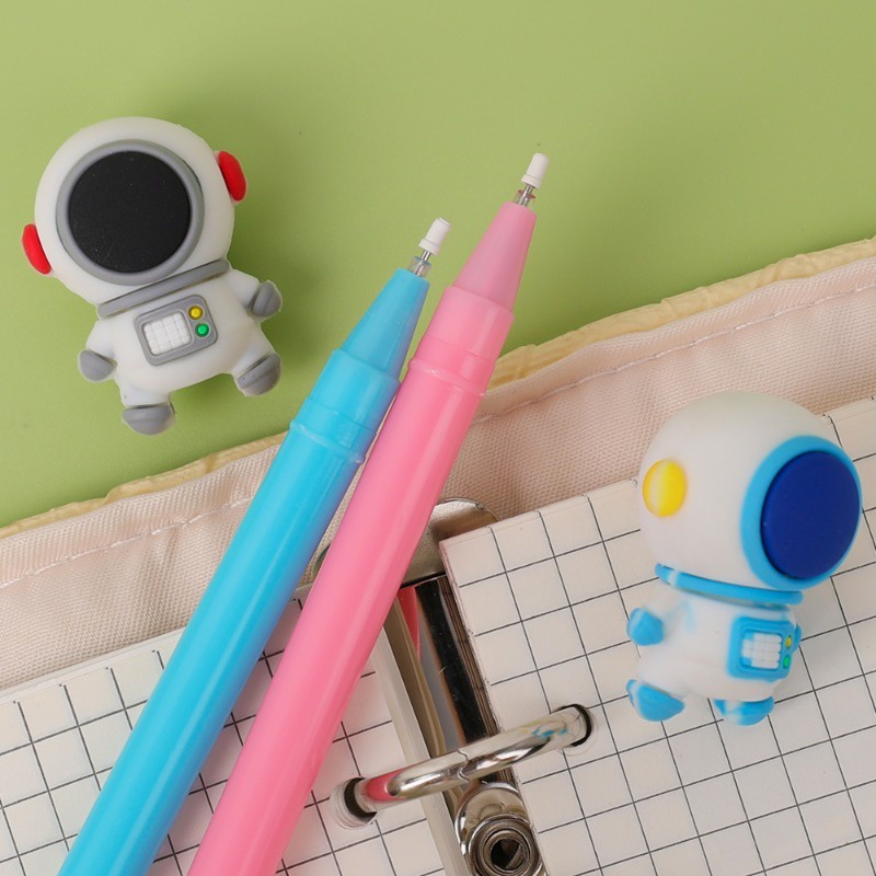 Bút Mực gel Dạng Nhấn Hình Phi Hành Gia Hoạt Hình Dễ Thương Sáng Tạo Nhanh Khô Dành Cho Học Sinh / Văn Phòng / Bút Viết Đen