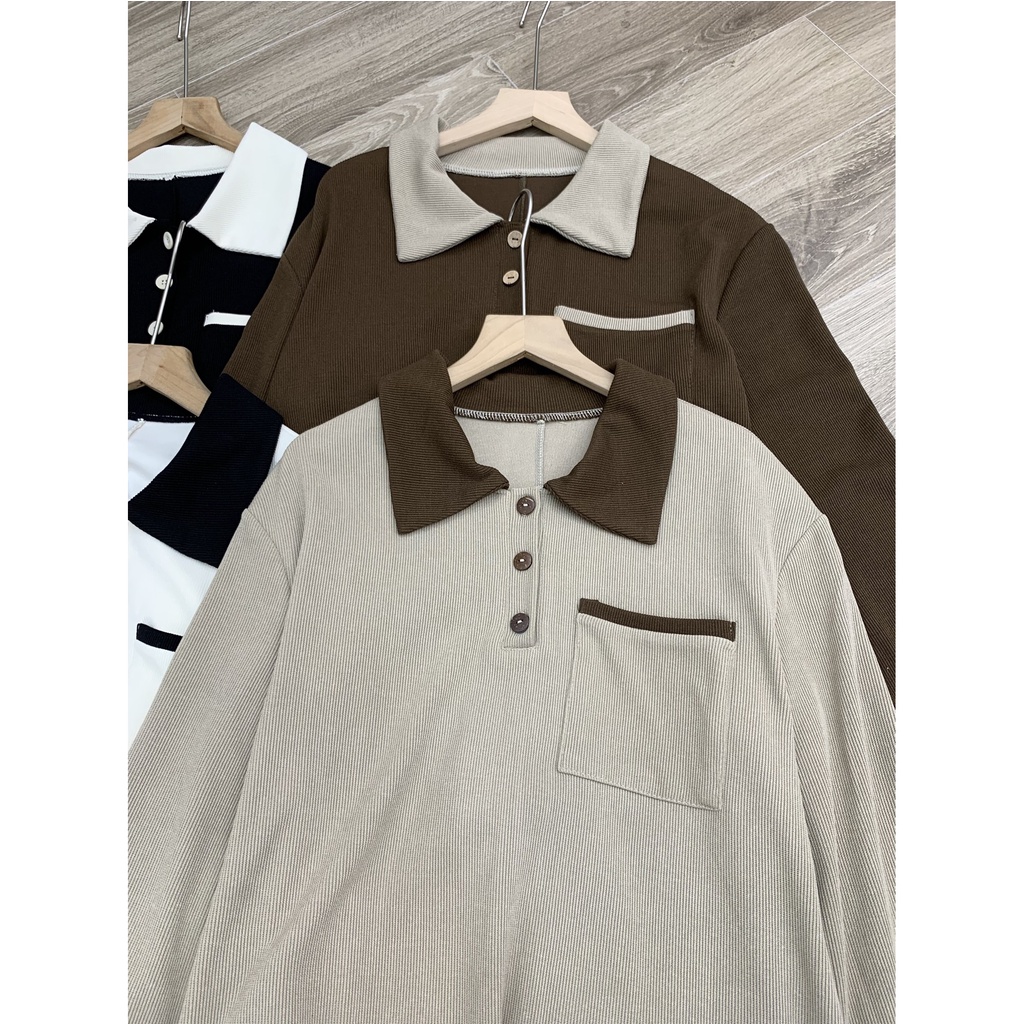 Váy polo phối cổ dáng suông xẻ sau V820 SUSSTORE