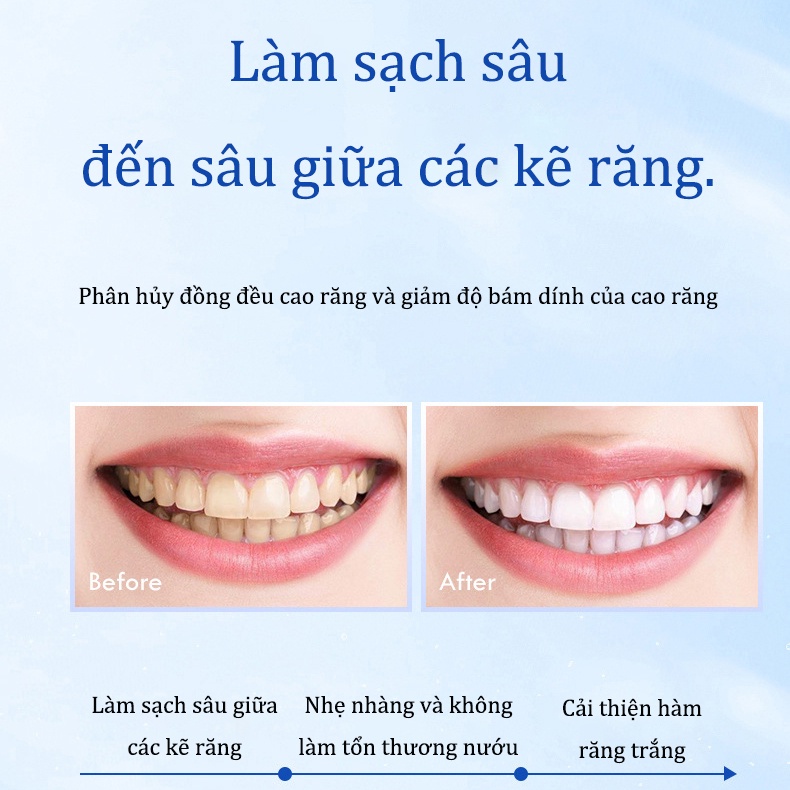 Bột trắng răng sáng chói men vi sinh HIH khử ố vàng, sạch vết ố trên răng, Cam kết trắng bật tông,