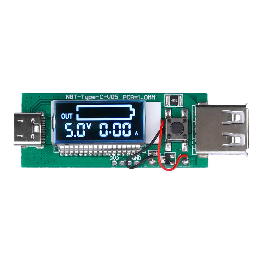 Bảng Mạch Kích Hoạt Giải Mã Sạc Nhanh Loại c Ziqucu Có Màn Hình lcd 5v / 9v / 15v / 20v