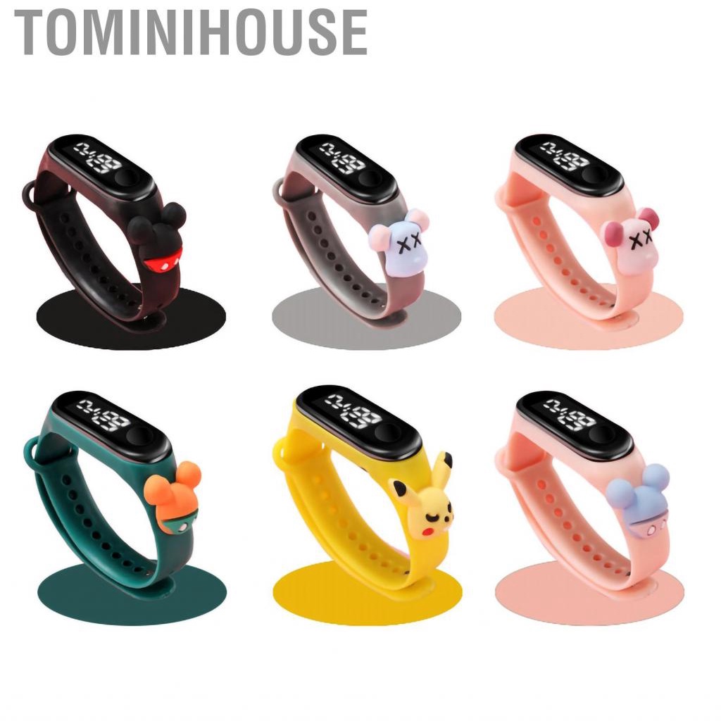 Tominihouse Children Cartoon Sports Watch  Touch Student Electronic with Figure Decoration