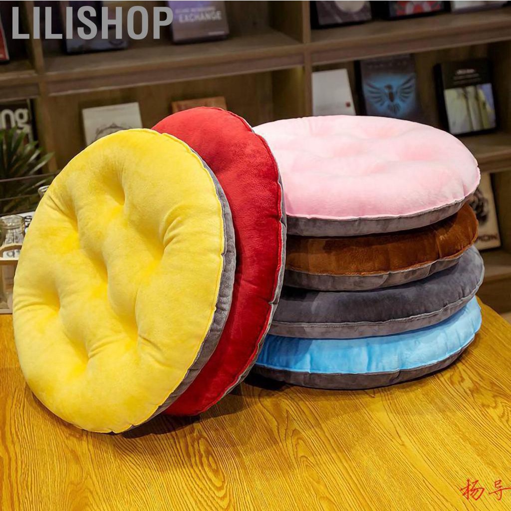 Lilishop Seating Cushion Cute Color Matching Warm  Comfortable Fill Chair Pillow for Autumn Winter