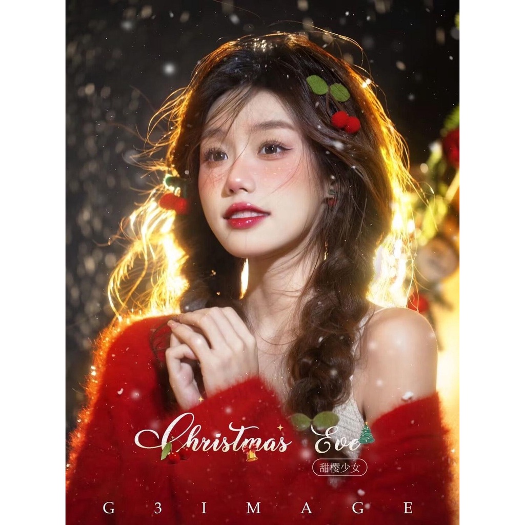 Áo Khoác cardigan Dệt Kim Màu Đỏ Phong Cách Giáng Sinh Thu Đông Mới Làm Phụ Kiện Chụp Ảnh Cho Bé Gái