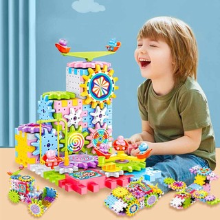 DIY Electric Building Blocks Gears Creative Educational Learning Kids Block Gear Toy 3D Puzzle Tools Tool Toys