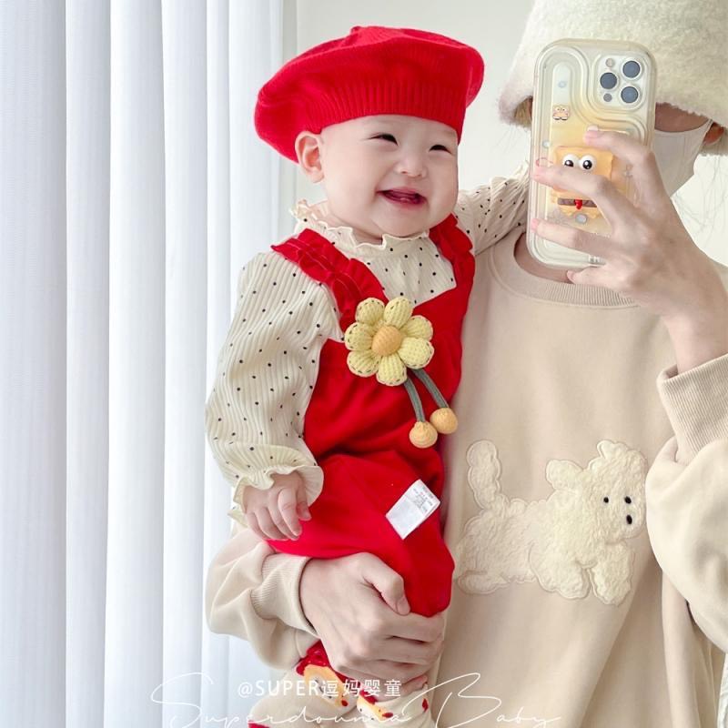 BODY HOA ĐỎ CHẤM BI COTTON QUẢNG CHÂU CAO CẤP