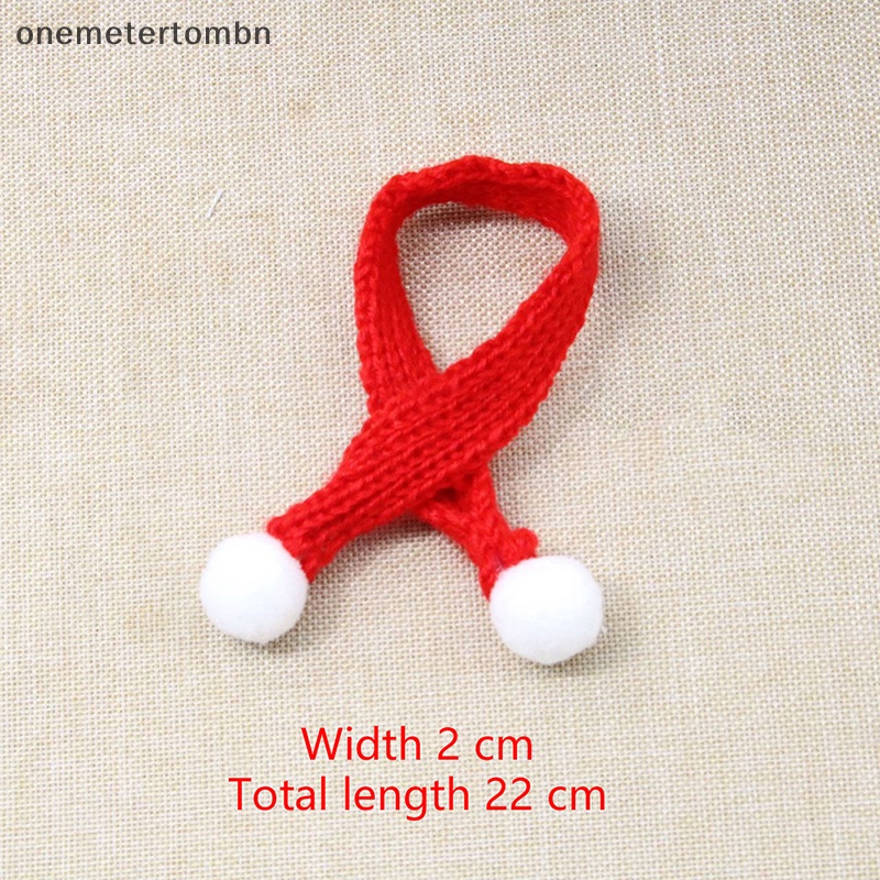Set 2 Mũ Giáng Sinh mini Kèm Khăn Choàng Cổ Dệt Kim Cho Búp Bê bn