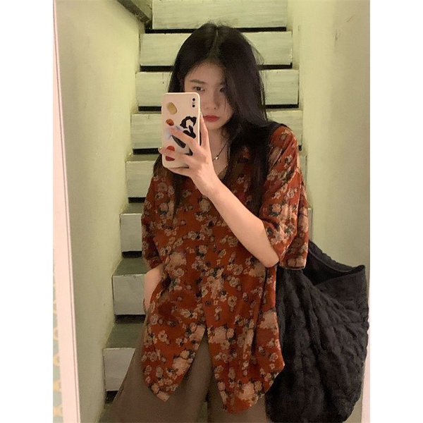 Áo Sơ Mi Tay Ngắn Dáng Rộng In Họa Tiết Dễ Thương Phong Cách Hàn Quốc Thời Trang Cho Nam Và Nữ