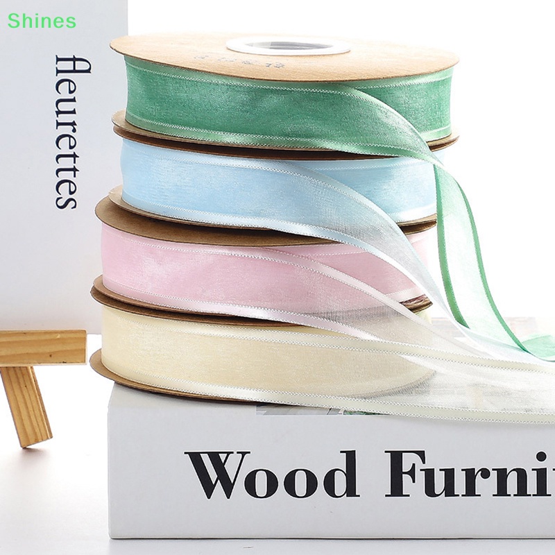 Cuộn Ruy Băng Voan Phối Ren 2.5cm Dài 25 Yards Dùng Gói Quà / Trang Trí Tiệc Cưới vn