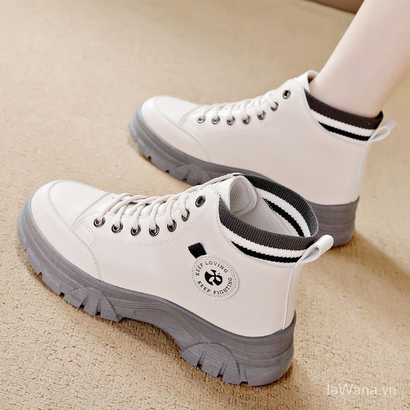 Giày Bốt martin Da Bò Thật Đế Mềm Nhẹ Chống Trượt Thoải Mái Thời Trang Mùa Thu 2023 Cho Nữ