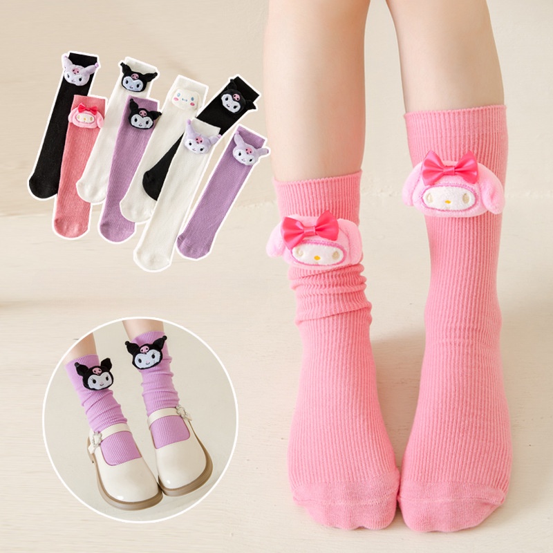 Vớ Cổ Trung Họa Tiết Hoạt Hình sanrio kuromi my melody cinnamoroll Dễ Thương Cho Bé Gái