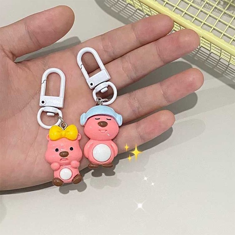 Juststar ins Móc Khóa Màu Trắng Siêu hot Họa Tiết Vòng Lặp Nhân Hoạt Hình Bán Chạy Phổ Biến Làm Quà Tặng Tốt Nhất