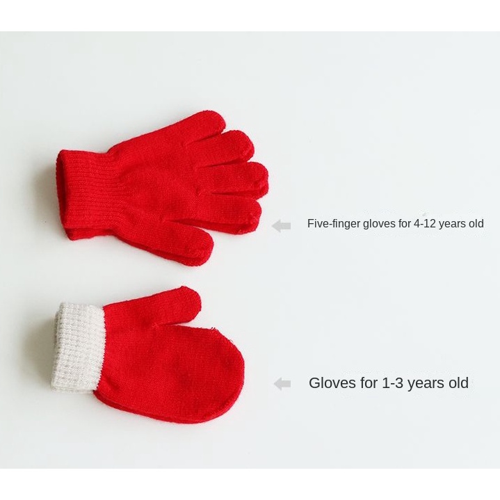 Set Mũ Len Kèm Găng Tay Và Khăn Choàng Dày Dặn Giữ Ấm Mùa Thu Đông Cho Bé