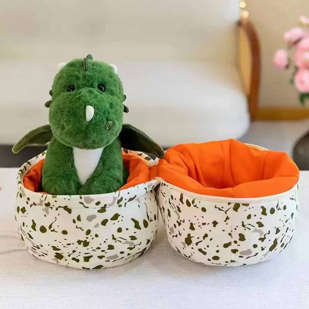 Green Dinosaur Plush Toy Dragon Egg Pillow Doll Gift Filling Soft Dinosaur
