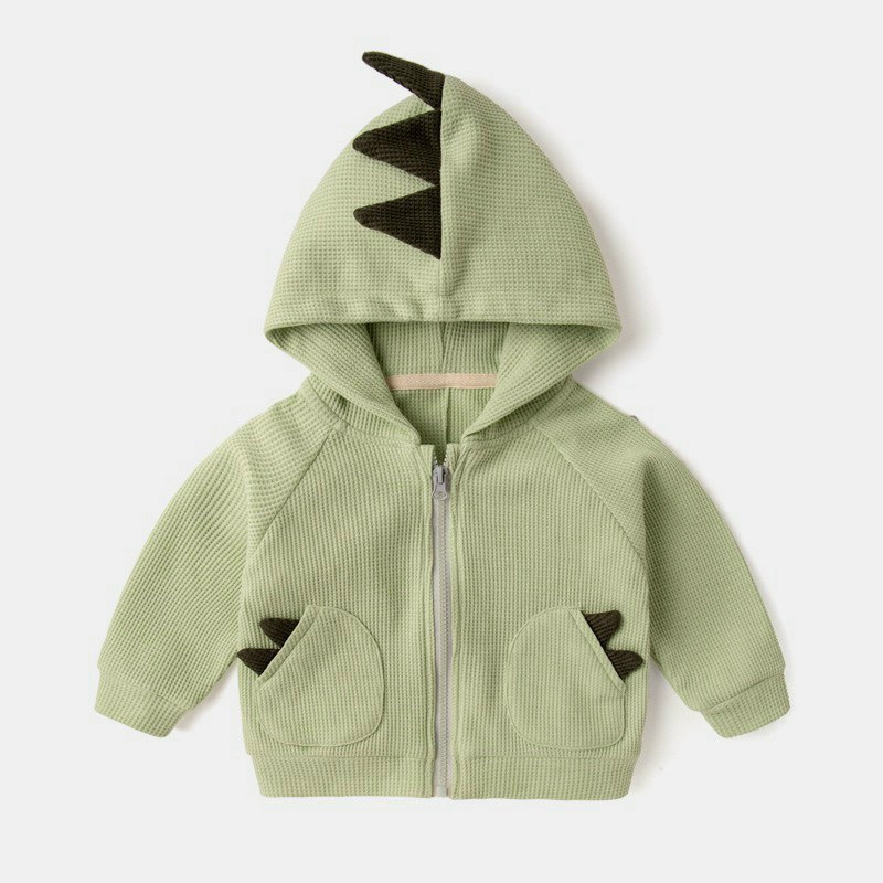 Áo khoác gấu-khủng long, áo khoác có nón chất len tổ ong mềm cho bé