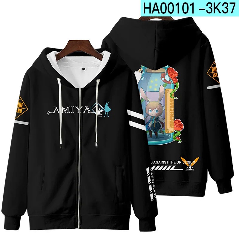 Áo Khoác hoodie Có Khóa Kéo In Hình game arknights 3d Thời Trang Đường Phố Cho Nam Và Nữ