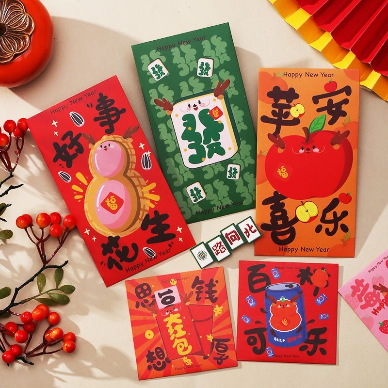 Bao Lì Xì Năm Mới 2024 Họa Tiết Rồng Đỏ May Mắn Phong Cách Trung Hoa