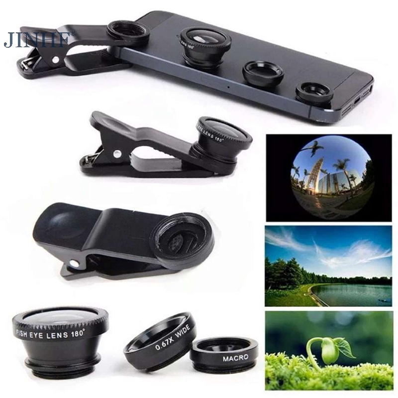 Jinhf Bộ Ống Kính 3 Trong 1 fish Eye Cho Điện Thoại Thông Minh | BigBuy360 - bigbuy360.vn