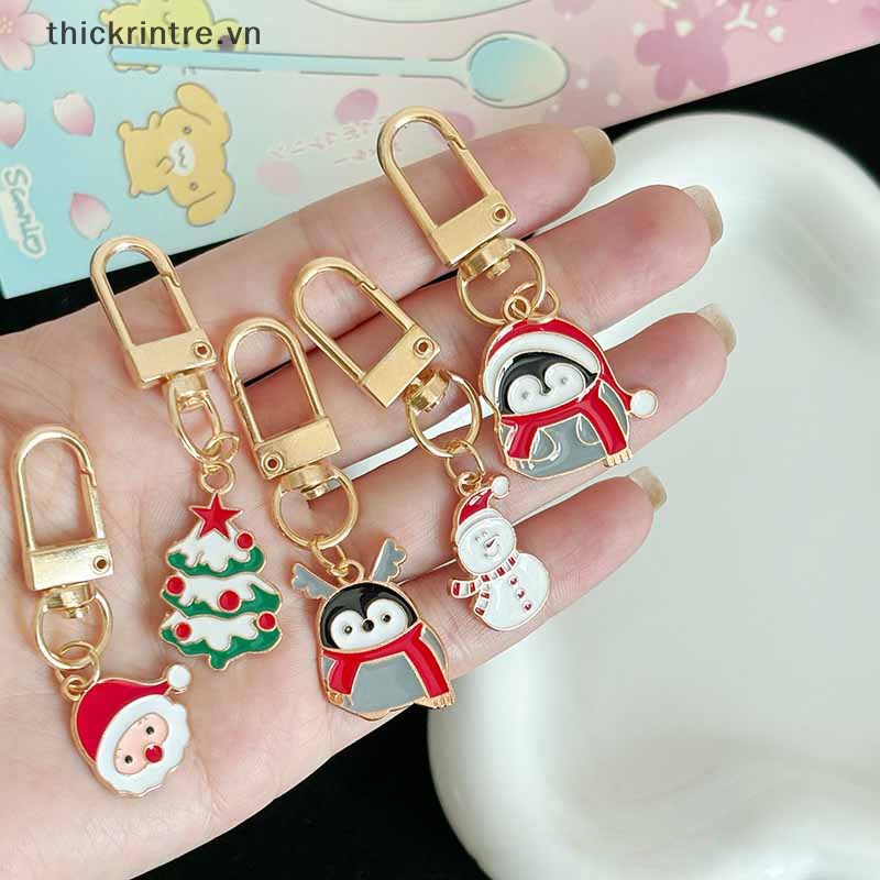 Th kawaii Móc Khóa Hình Ông Già Noel Chim Cánh Cụt Hoạt Hình Dễ Thương Trang Trí Ba Lô Đi Học / Tiệc Giáng Sinh vn
