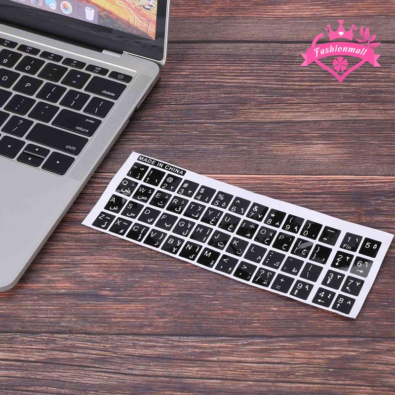 Bộ 4 Miếng Dán Bàn Phím Họa Tiết Chữ Cái Tiếng Anh Màu Trắng Đen Dành Cho laptop pc