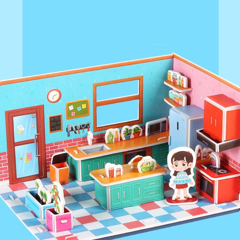 Bộ Đồ Chơi Xếp Hình 3d Bằng Giấy diy Hình Hoạt Hình Dành Cho Trẻ Em