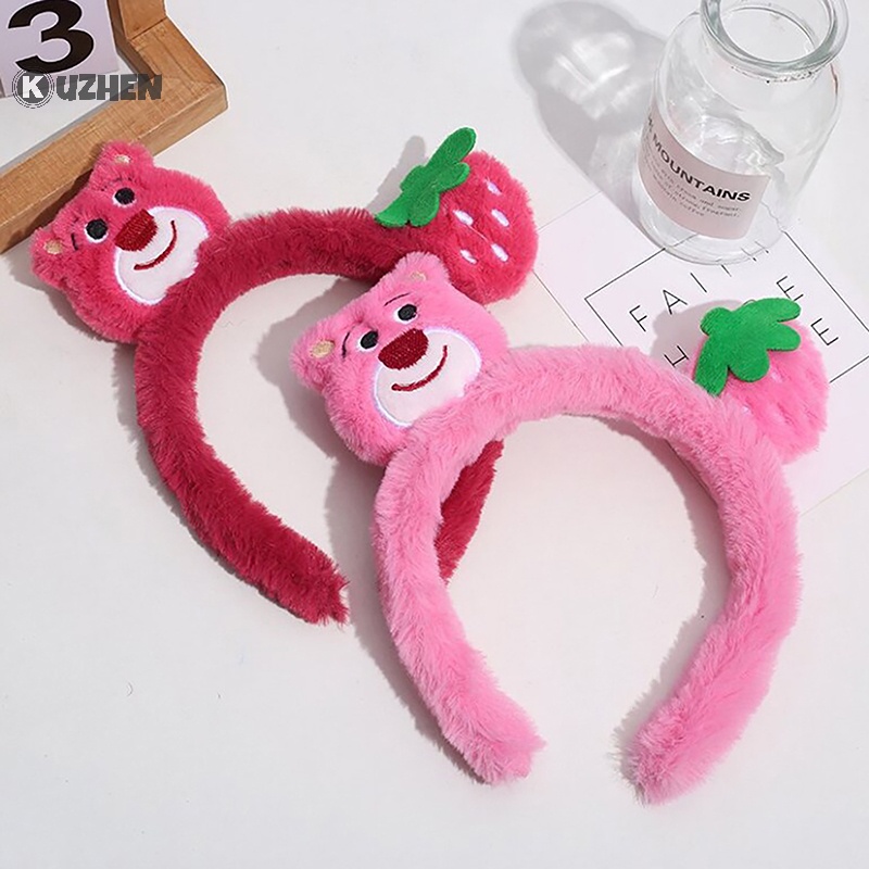 Kuzhen Băng Đô Cài Tóc Rửa Mặt Phủ Lông Chống Trượt Dòng lotso Dâu Tây Gấu disney Đáng Yêu Làm Quà Tặng Cho Bé Gái