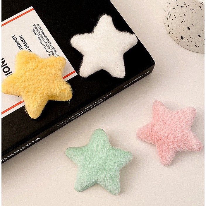 Kẹp tóc mái ngôi sao vải lông mịn màu sắc dành cho nữ xinh xắn giá rẻ K133