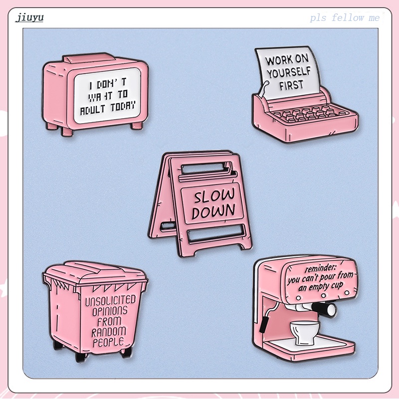 Ghim Cài Áo Hình Máy Pha Cà Phê Màu Hồng Dùng Làm Quà Tặng Trang Sức