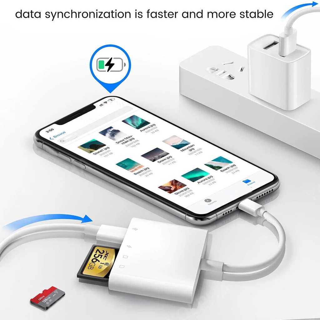 Đầu Đọc Thẻ Nhớ tf sd otg usb-c Cho iphone 15 pro max