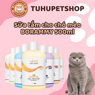Sữa tắm cho chó mèo BORAMMY dưỡng chất hoa hồng nuôi dưỡng lông loại 500ml