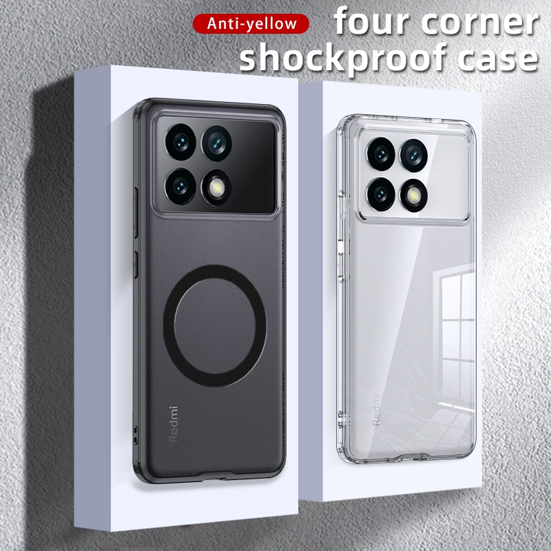 Bao Da Điện Thoại pc Cứng Trong Suốt Mặt Nhám Hút Tốt Bảo Vệ camera Cho xiaomi redmi k70 k70 pro k70e Ốp