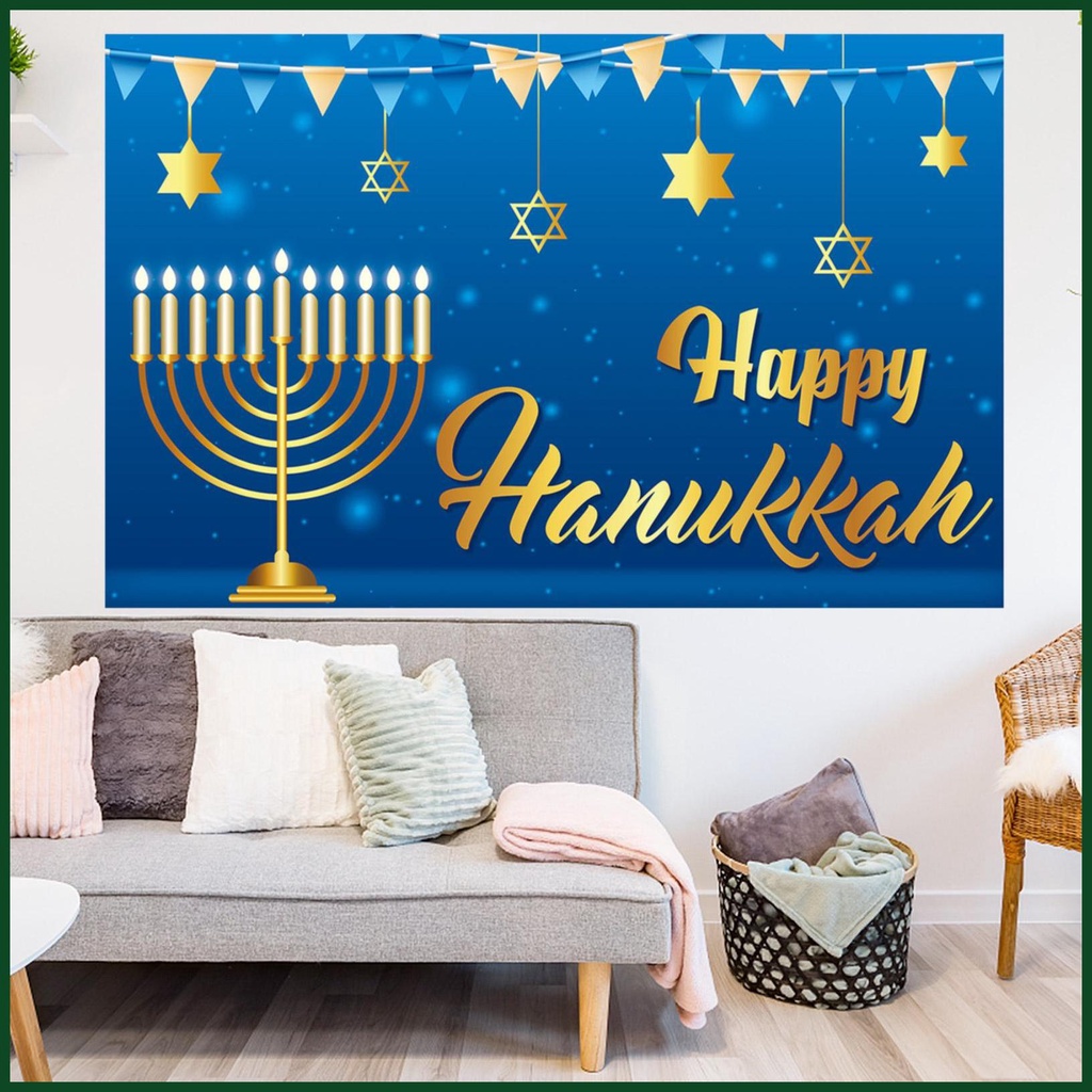Hanukkah Phụ Kiện Trang Trí Phông Nền Chụp Ảnh happy hanukkah Màu Xanh Dương