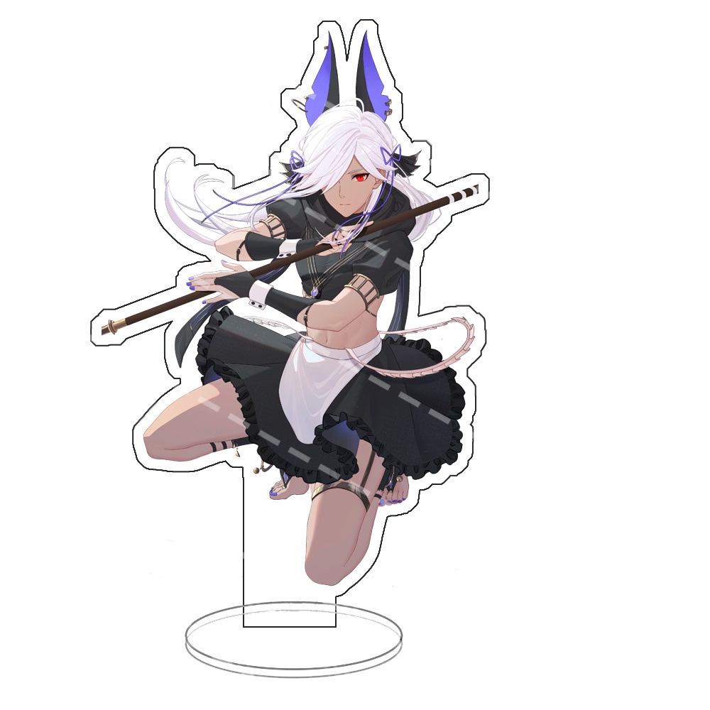 Trò chơi tác động Genshin mới Chân đế hoạt hình hai chiều Trang trí máy tính để bàn Sấm sét Tướng, Giá đỡ Ganyu, Vật tra