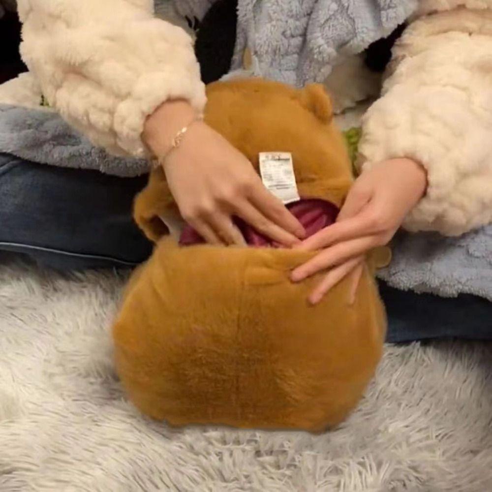 Mmluck capybara Nhồi Bông Chất Liệu cotton pp Mềm Mại Hình capybara Hoạt Hình Vui Nhộn Làm Quà Giáng Sinh