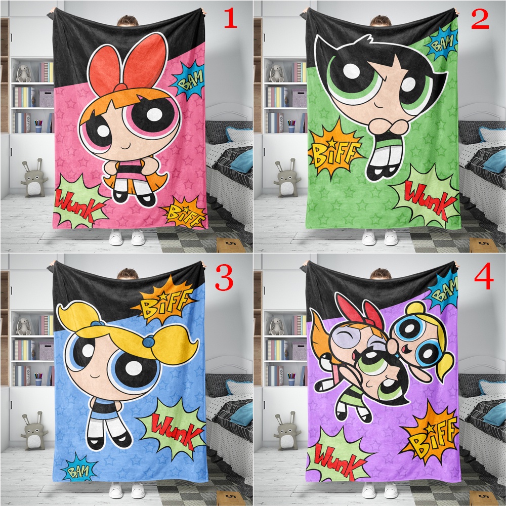 Hoạt Hình Chăn flannel Điều Hòa Không Khí In Hình powerpuff girls
