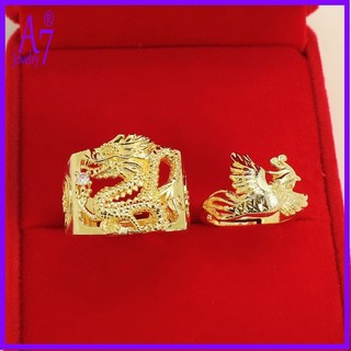 Nhẫn mạ vàng 24k hình rồng phượng hoàng độc đáo jjh1860