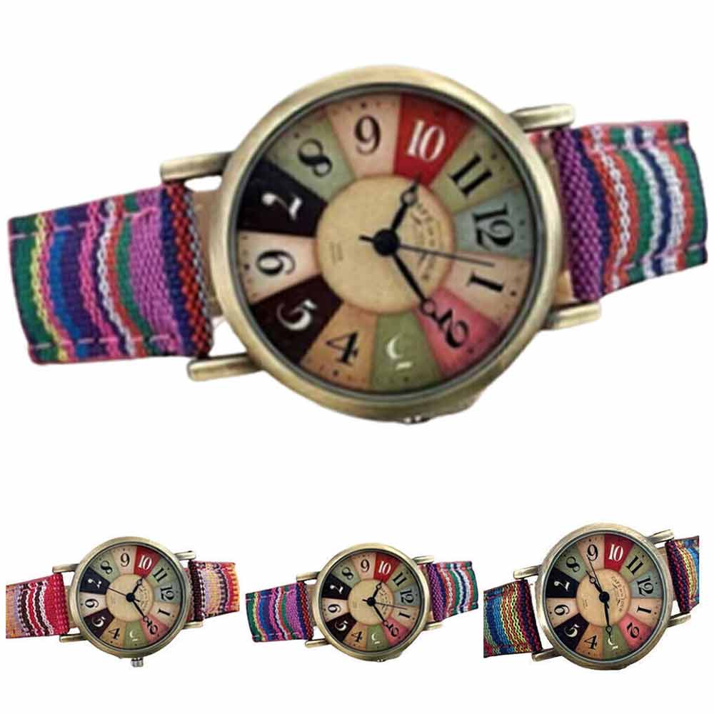 Vintage Watches with Rainbow Pattern Watches for Women with Multicolour Rainbow Pattern Vintage Watches for Her teiph