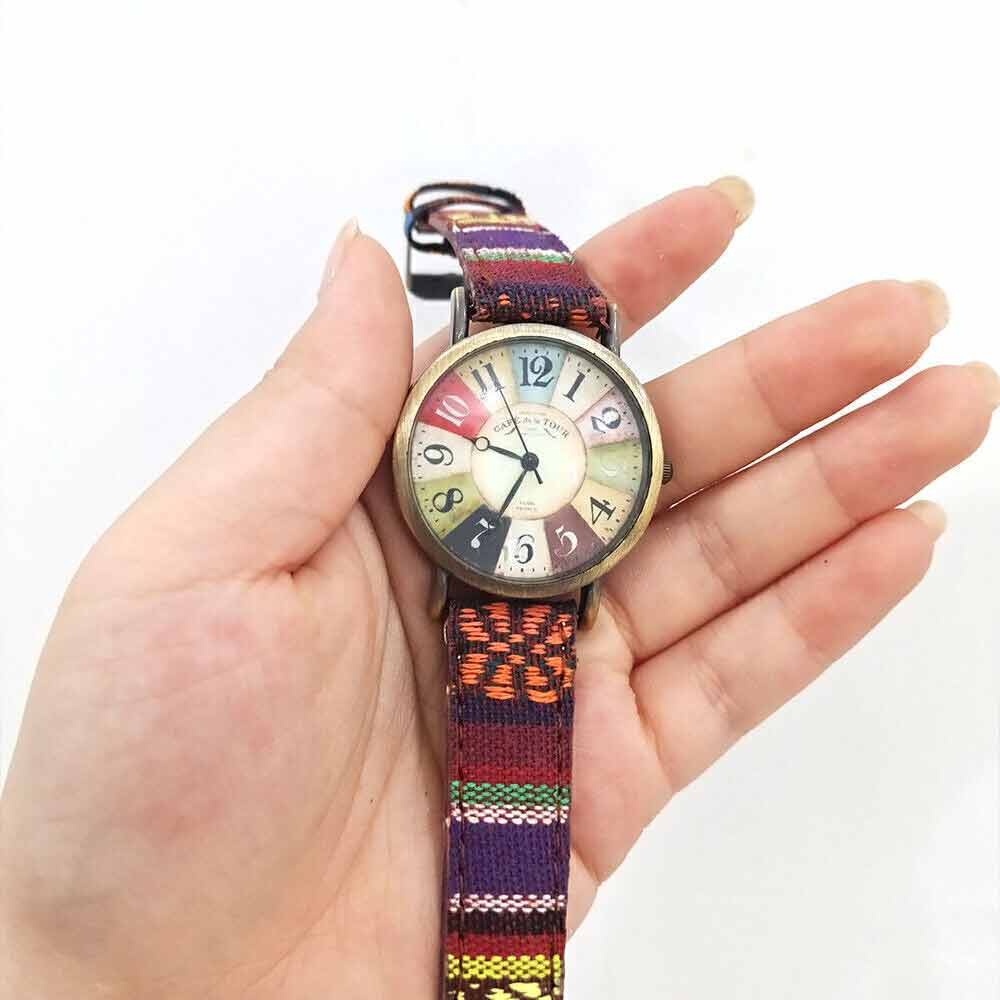 Vintage Watches with Rainbow Pattern Watches for Women with Multicolour Rainbow Pattern Vintage Watches for Her teiph
