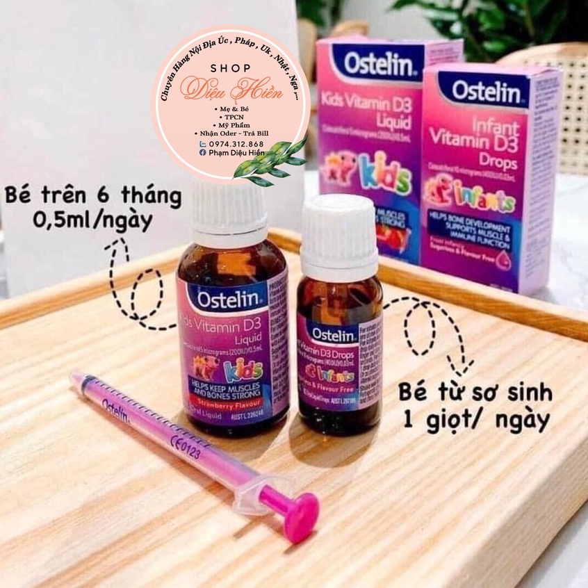Vitamin D3 Ostelin Drops Cho Trẻ Từ Sơ Sinh Đến 12 Tuổi