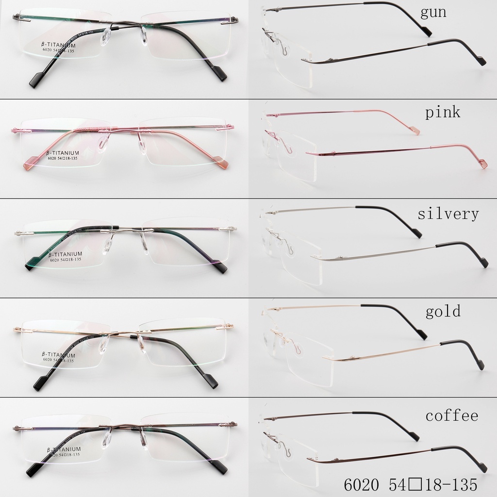 Frameless Titanium Alloy Glasses Frame Various Colors Available Men and Women Return the Same Framel
