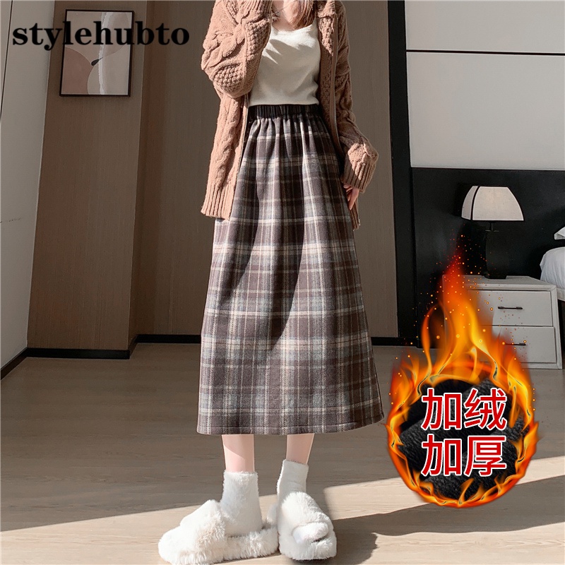 Stylehubto Chân Váy Dài Dáng Chữ a Họa Tiết Kẻ Sọc Phong Cách retro 8225 # 2023