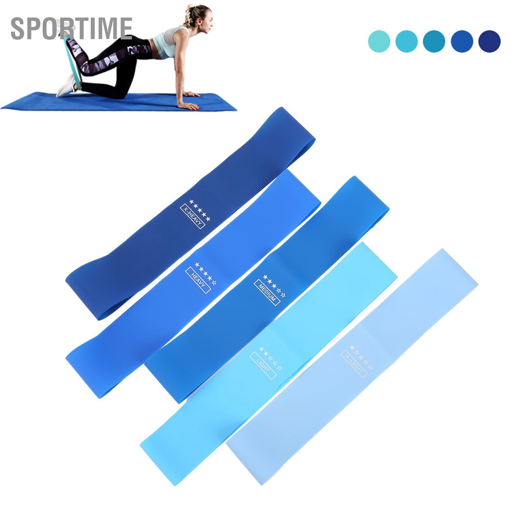 Sportime Tập thể dục Dây đàn hồi Cao su Yoga Ban nhạc đào tạo Thiết bị