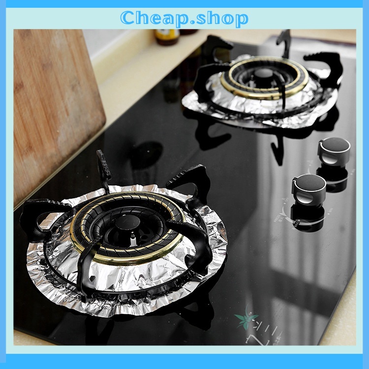 Lá Nhôm Lót Bếp Gas Chắn Dầu Mỡ - SET 10 Tấm Lót Bếp Ga