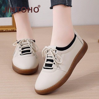 Giày Da Cao Su Thắt Dây Chống Trượt Sang Trọng Cho Nữ