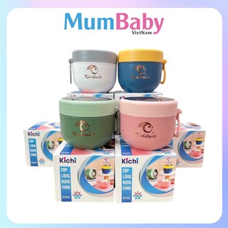 Bình Ủ Cháo Giữ Nhiệt Kichi Lõi Inox 304 Cho Bé Kèm Muỗng 530ML - Hộp Đựng Thức Ăn Cho Bé, Đựng Cơm Văn Phòng 2 Lớp