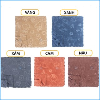 Khăn lau bếp đa năng 30x30cm,  lau bát đĩa cốc chén, chống dính dầu mỡ hai mặt siêu bền, cỡ khăn vừa không bị nhỏ