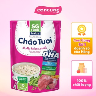 Cháo tươi Baby bò đậu hà lan cà rốt, SG Food 240g