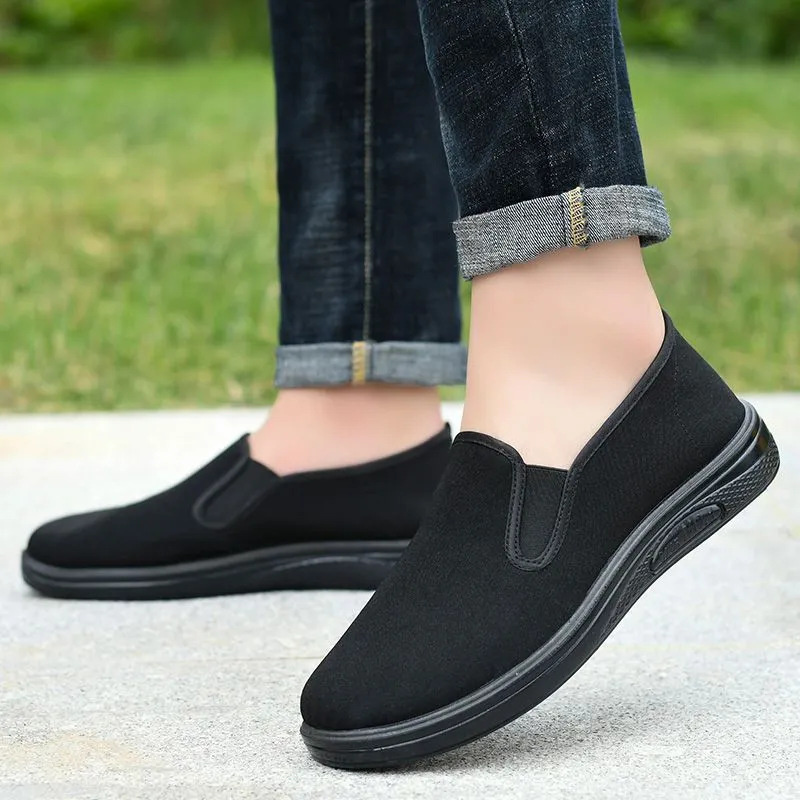 🇻🇳Có Sẳn Hàng🇻🇳 Giày Thuyền Nam Đen Bằng Vải Đế Bằng Cao Su Thoáng Khí Và Nhẹ