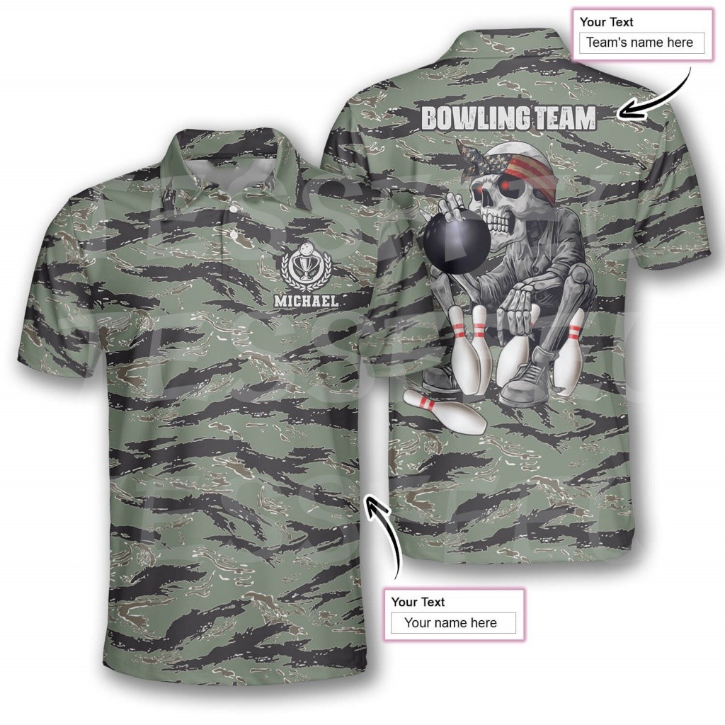 2024NewThời Trang Tên Bowling Thể Thao Game Thủ 3dprint Mùa Hè Hình Xăm Bông Tai Kẹp Áo polo Unisex 