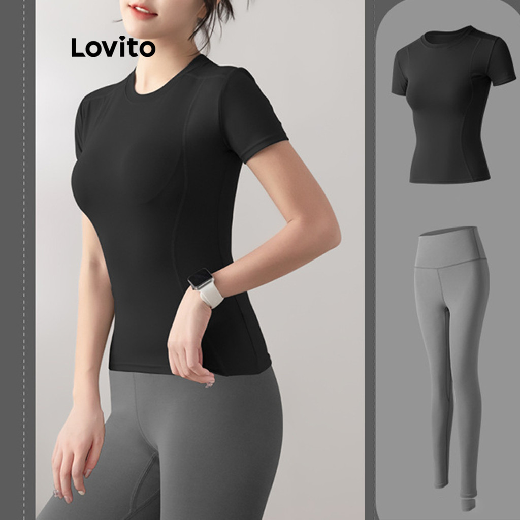 Lovito Áo thun thể thao thể thao trơn Áo thun thể thao dành cho nữ LNA13051  (Nhiều màu) | BigBuy360 - bigbuy360.vn