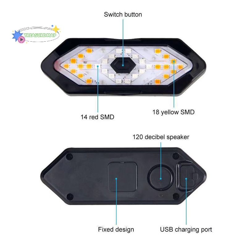 Đèn Xi Nhan Gắn Đuôi Xe Đạp Điều Khiển Từ Xa